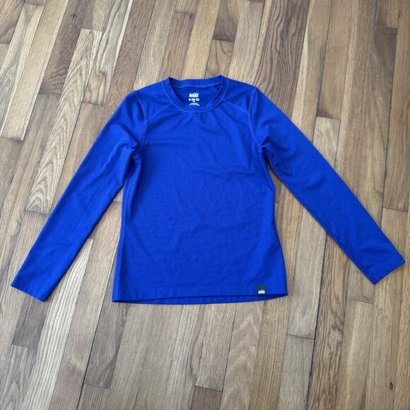 REI Co-op Kids Midweight Long Sleeve Base Layer Top Blue Kids Size M (10-12) - Picture 2 of 5
